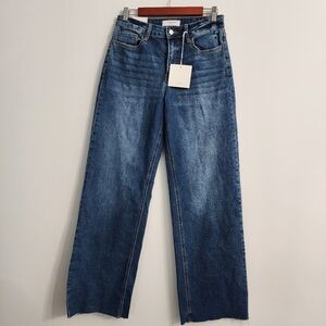 Lovervet By Vervet Jeans Clean Cut Raw Hem High Rise Loose Size 29 Tummy Control